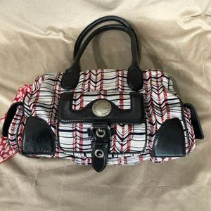 Marc Jacobs Fabric and Syintetic leahter Purse Black White Red  - RARE